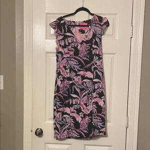 Lilly Pulitzer Floral Pink and Black Dress